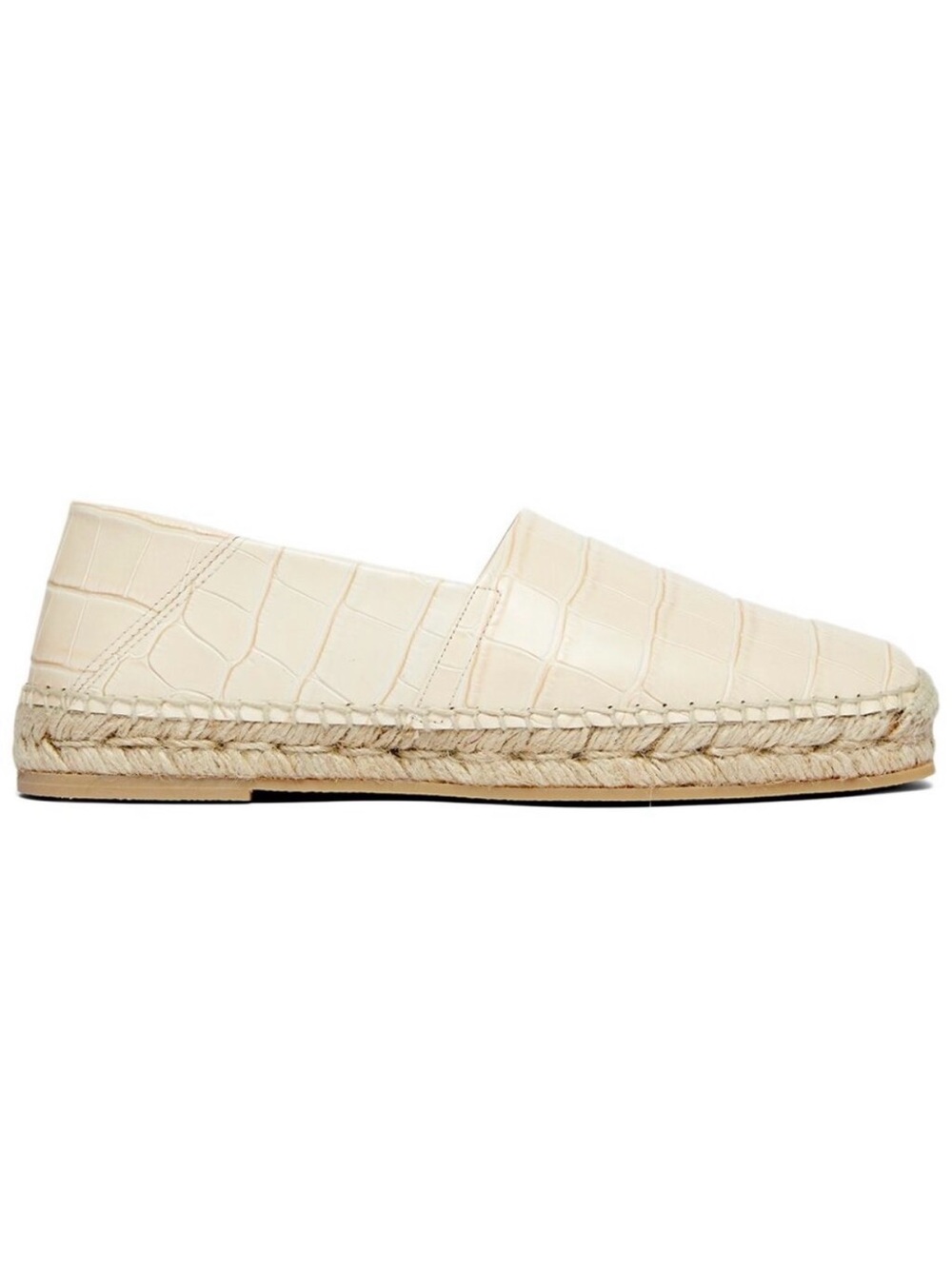 Freda Salvador Size 10 • Tan Croc Leather Espadrille Flats.
